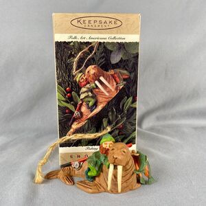 Hallmark 1995 Fishing Party Keepsake Ornament Folk Art Americana Collection